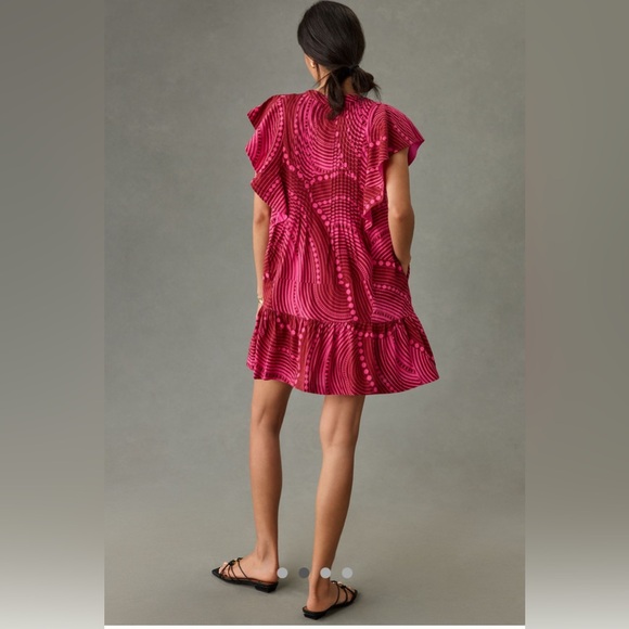 Pink Ruffled Mini Dress - Picture 2 of 4